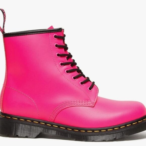 Dr. Martens 1460 Smooth Leather Boot- Clash Pink Smooth - Picture 3 of 11
